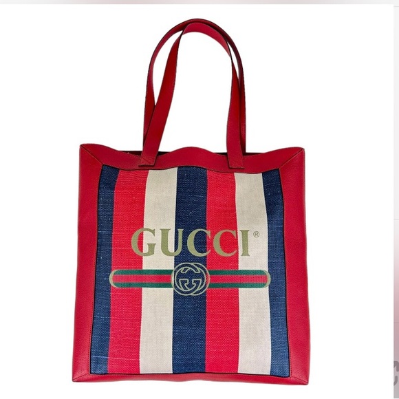 Gucci Sylie stripe tote bag large size - Picture 2 of 9